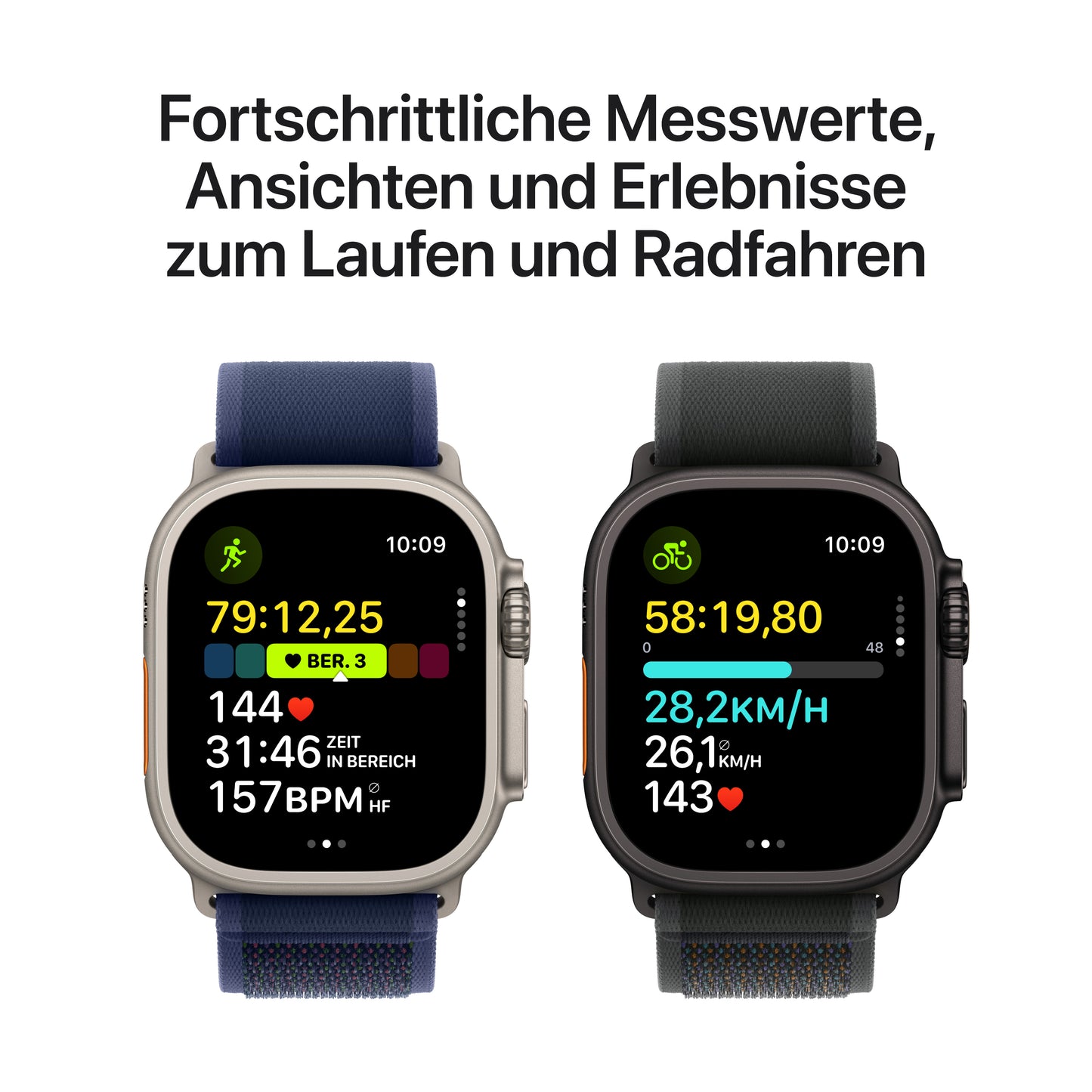 Apple Watch Ultra 2 GPS + Cellular, Titan schwarz, 49mm mit Trail-Armband, schwarz - S/M