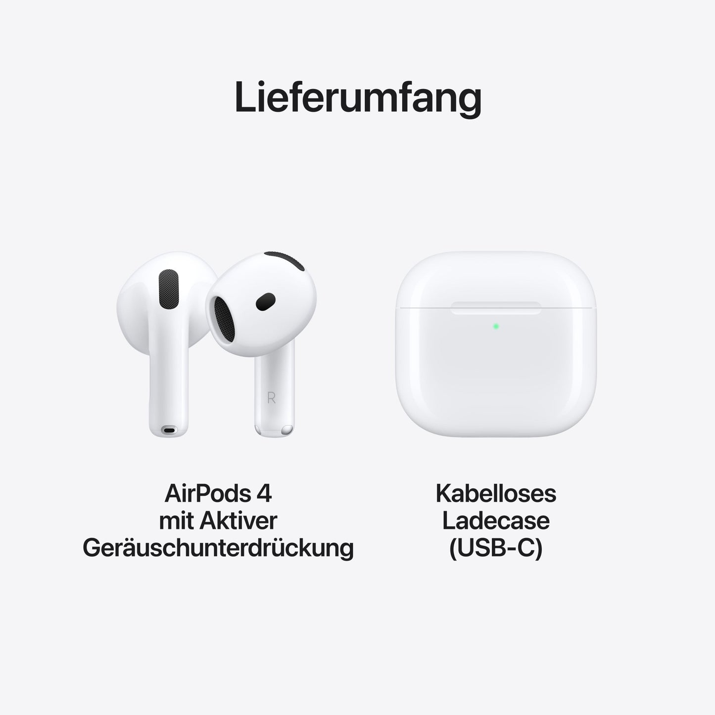 AirPods 4 mit aktiver Geräuschunterdrückung