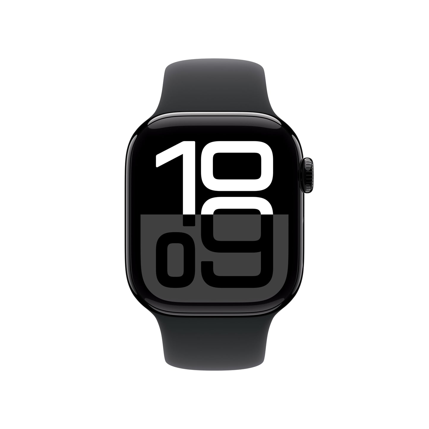 Apple Watch Series 10 GPS, Aluminium diamantschwarz, 42mm mit Sportarmband, schwarz - M/L
