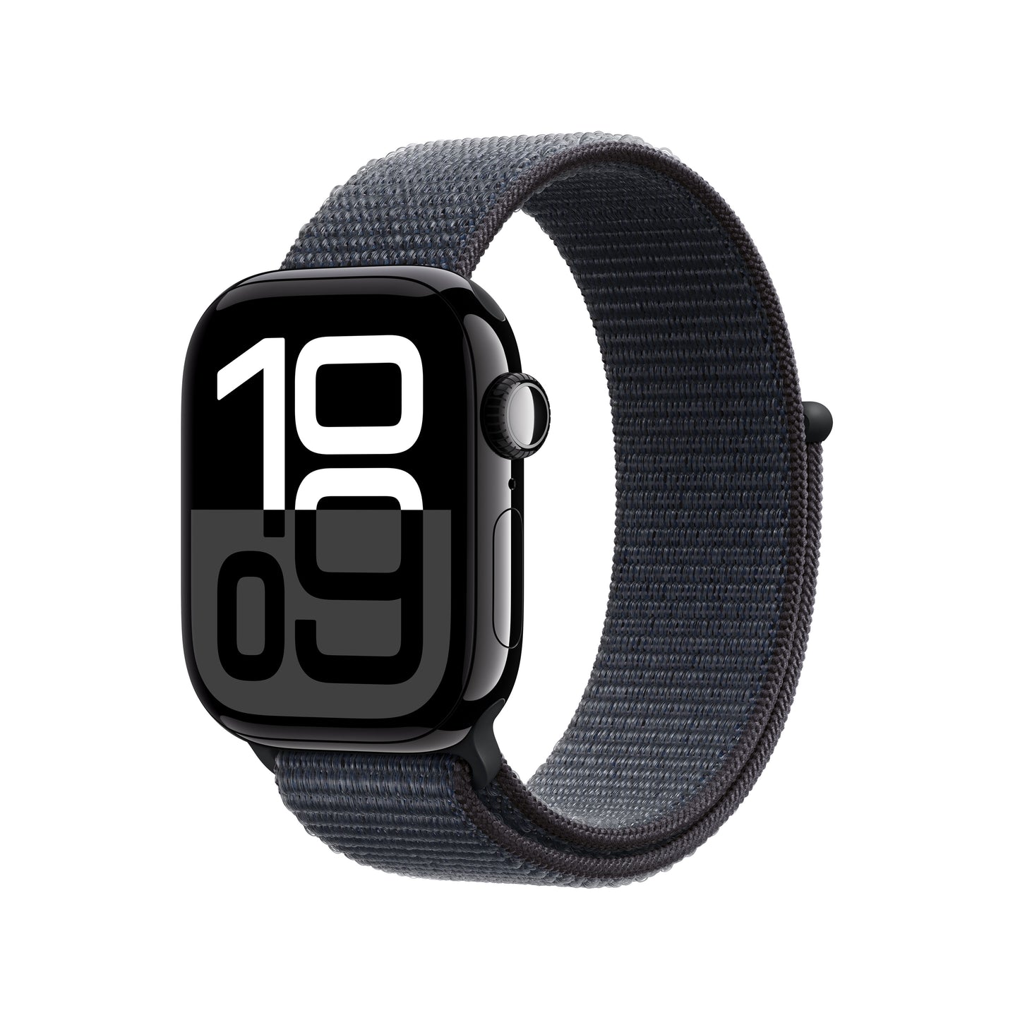 Apple Watch Series 10 GPS, Aluminium diamantschwarz, 42mm mit Sport-Loop, tinte