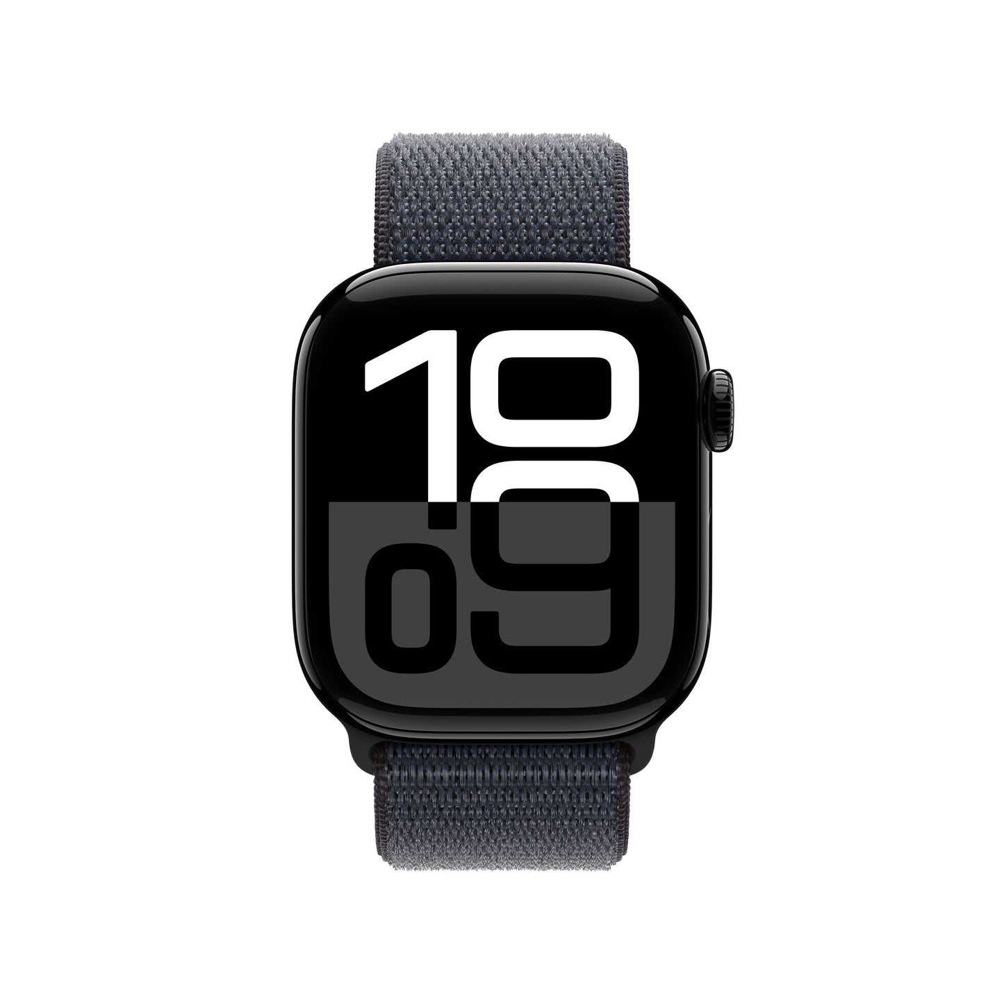 Apple Watch Series 10 GPS, Aluminium diamantschwarz, 42mm mit Sport-Loop, tinte