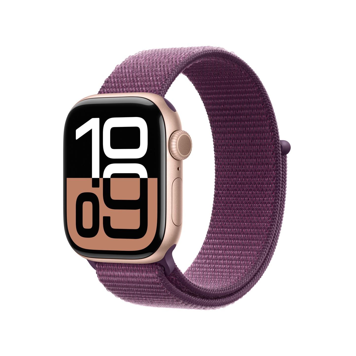 Apple Watch Series 10 GPS, Aluminium rosé, 42mm mit Sport-Loop, pflaume