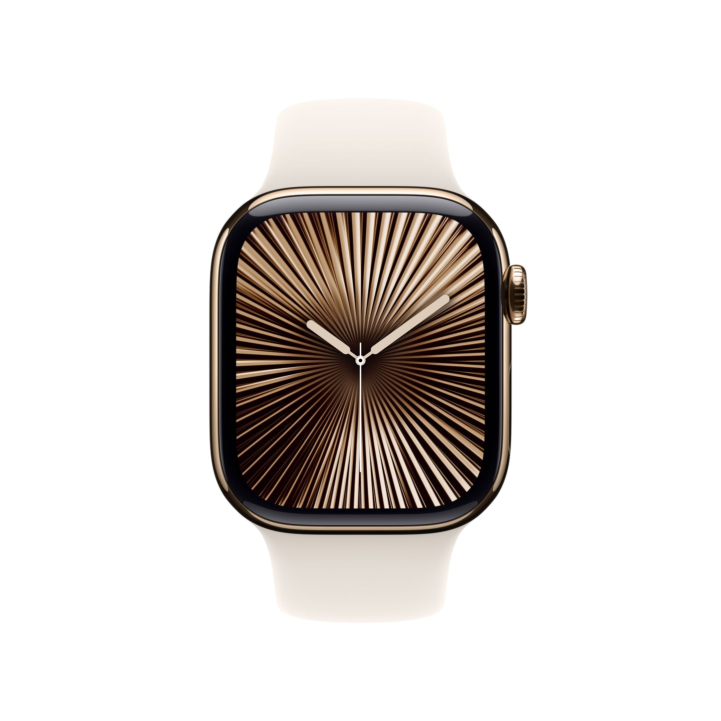 Apple Watch Series 10 GPS + Cellular, Titan gold, 42mm mit Sportarmband, polarstern - M/L