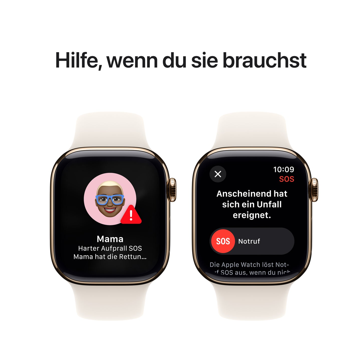 Apple Watch Series 10 GPS + Cellular, Titan gold, 42mm mit Sportarmband, polarstern - M/L