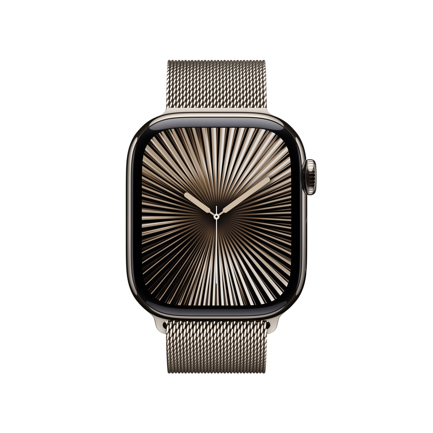 Apple Watch Series 10 GPS + Cellular, Titan natur, 42mm mit Milanaise-Armband, natur