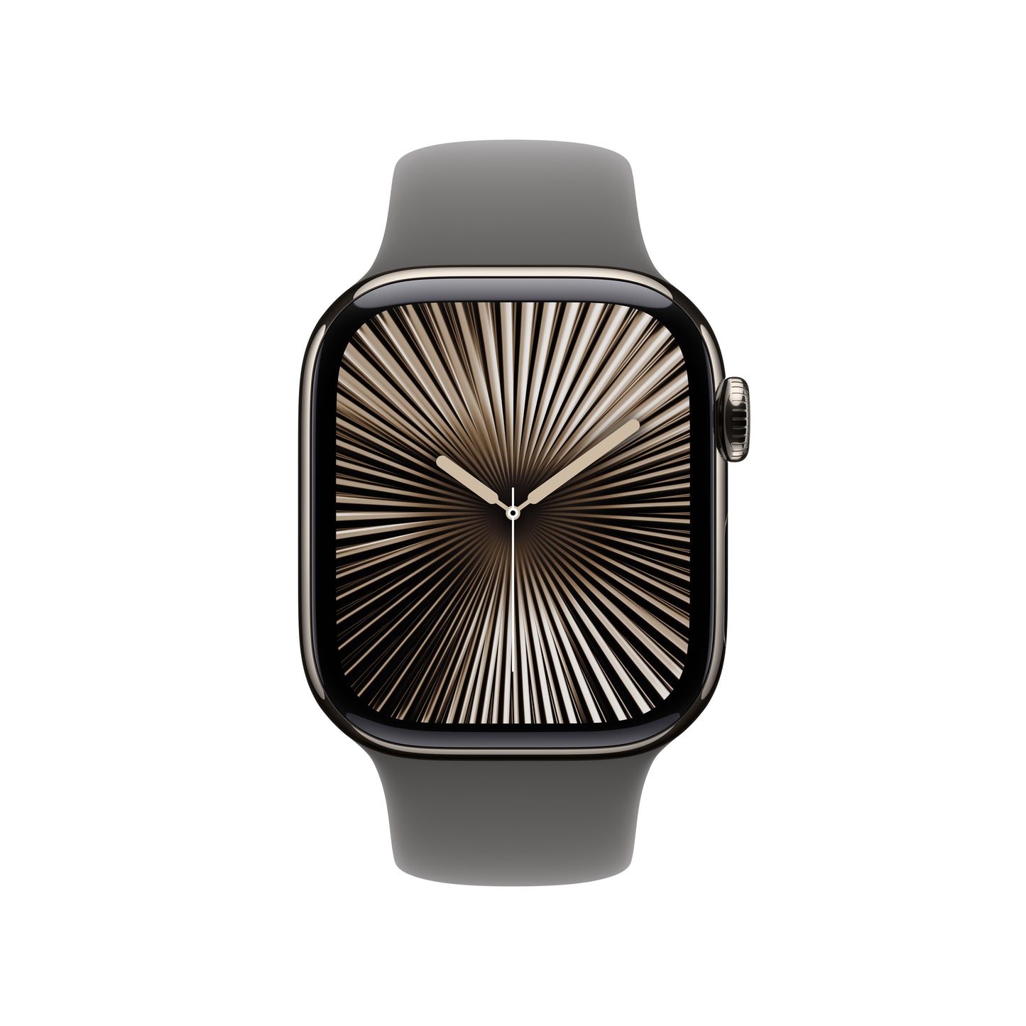Apple Watch Series 10 GPS + Cellular, Titan natur, 42mm mit Sportarmband, steingrau - S/M