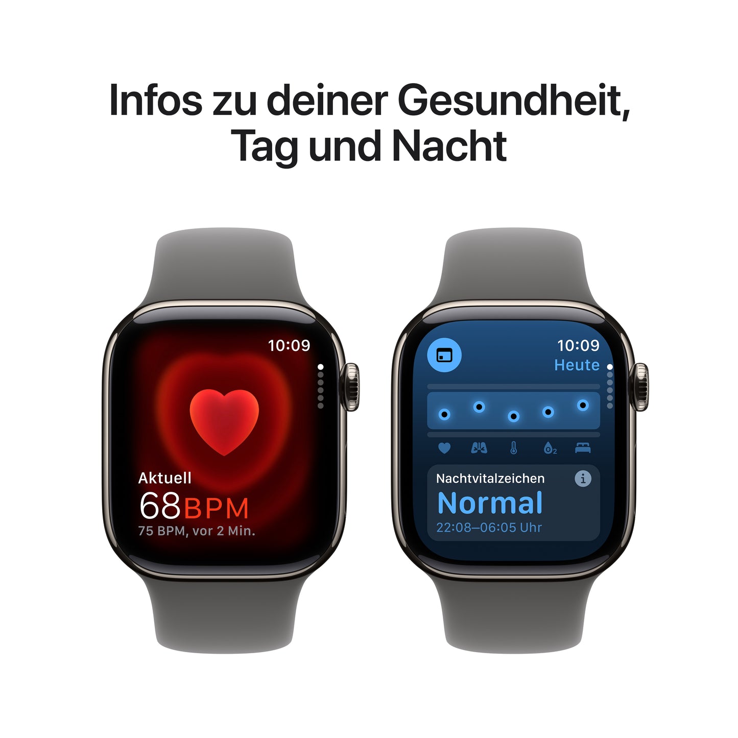 Apple Watch Series 10 GPS + Cellular, Titan natur, 42mm mit Sportarmband, steingrau - S/M
