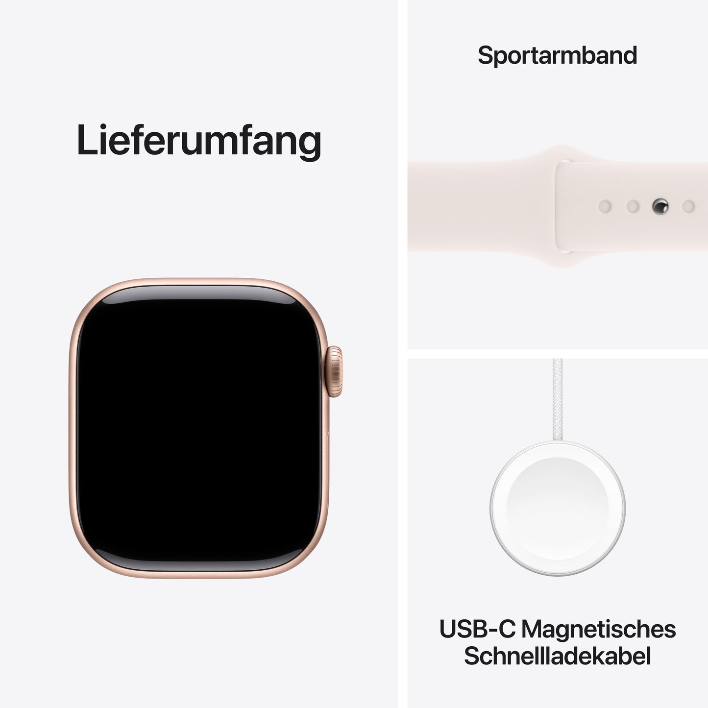 Apple Watch Series 10 GPS + Cellular, Aluminium rosé, 42mm mit Sportarmband, hellrosa - S/M