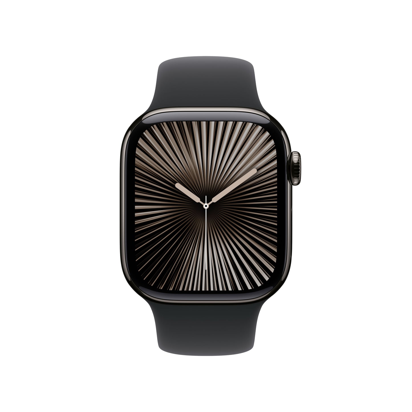 Apple Watch Series 10 GPS + Cellular, Titan schiefer, 42mm mit Sportarmband, schwarz - M/L