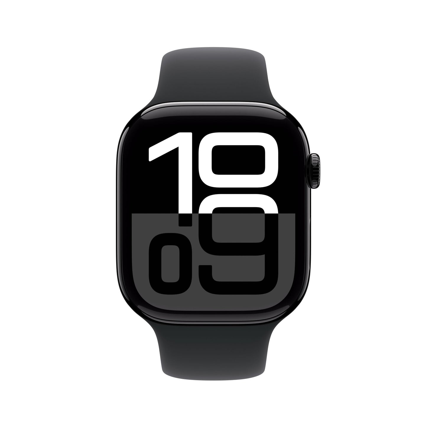 Apple Watch Series 10 GPS, Aluminium diamantschwarz, 46mm mit Sportarmband, schwarz - S/M