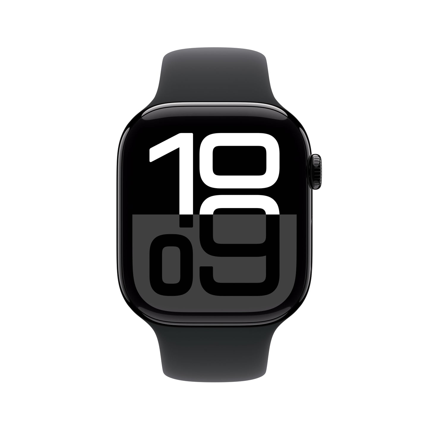Apple Watch Series 10 GPS, Aluminium diamantschwarz, 46mm mit Sportarmband, schwarz - M/L