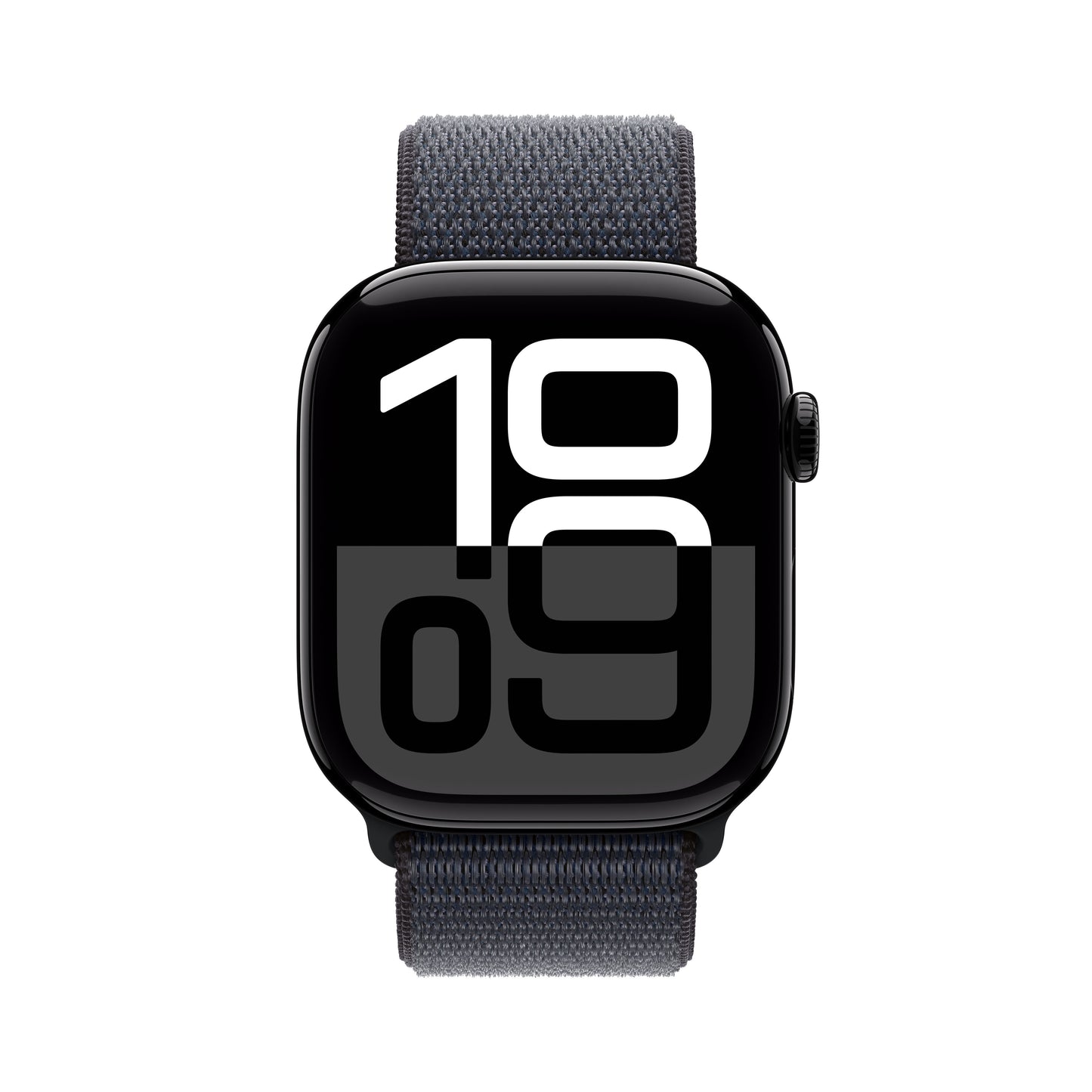Apple Watch Series 10 GPS, Aluminium diamantschwarz, 46mm mit Sport-Loop, tinte