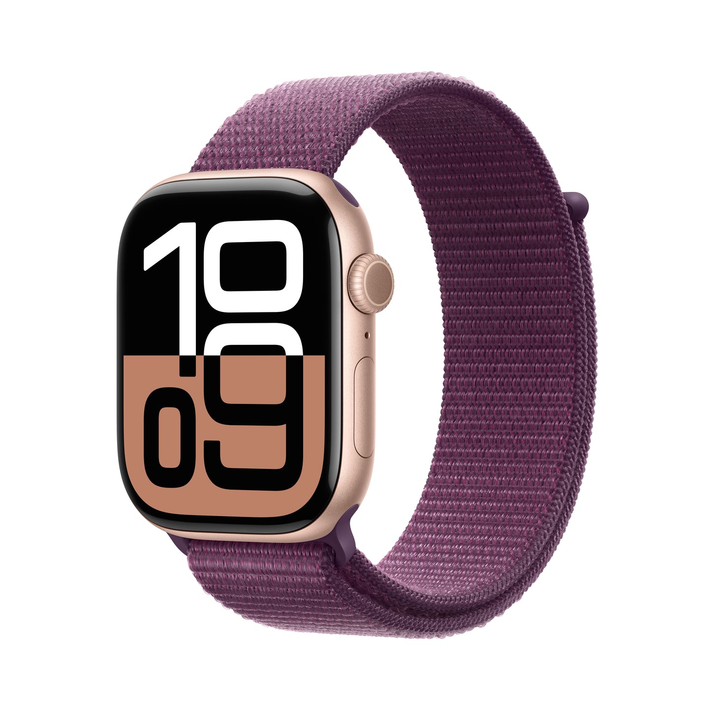 Apple Watch Series 10 GPS, Aluminium rosé, 46mm mit Sport-Loop, pflaume