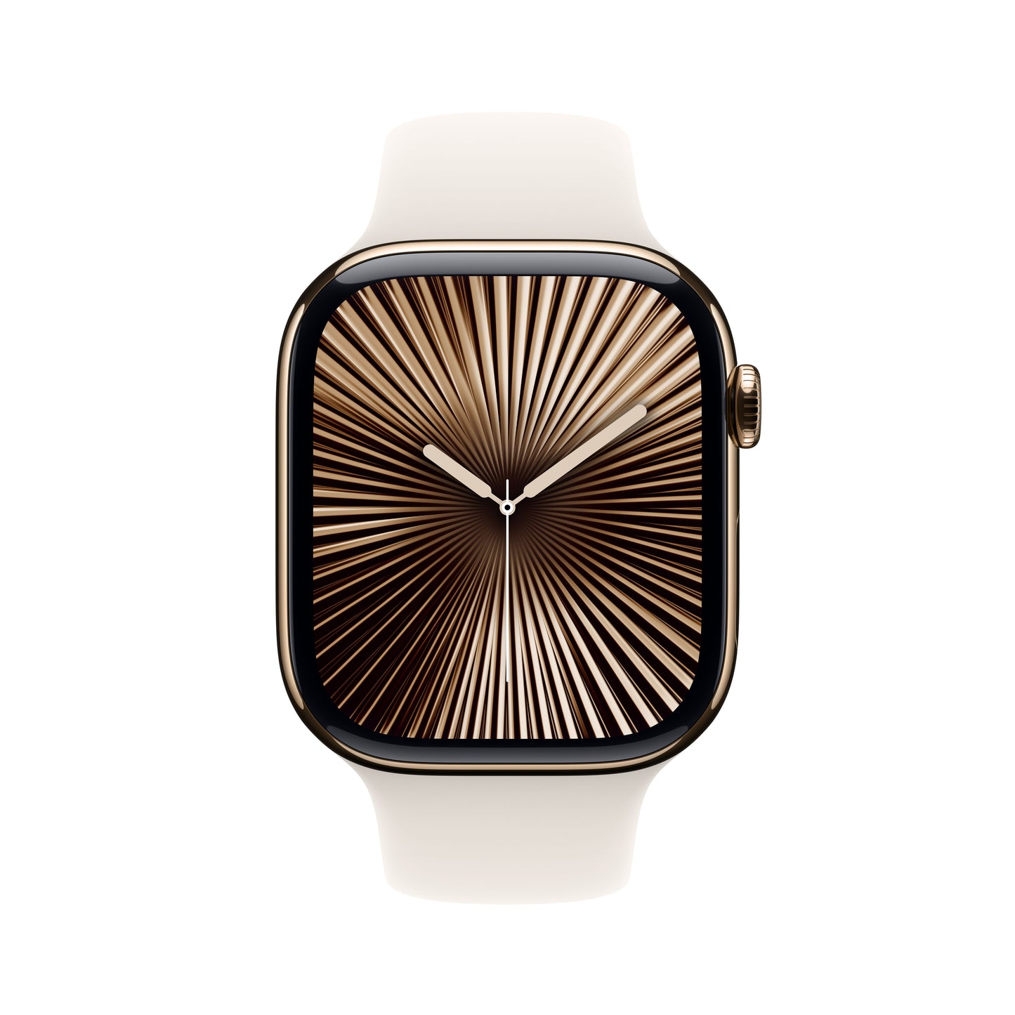 Apple Watch Series 10 GPS + Cellular, Titan gold, 46mm mit Sportarmband, polarstern - S/M