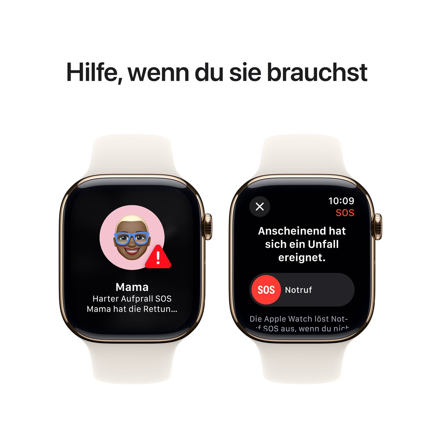 Apple Watch Series 10 GPS + Cellular, Titan gold, 46mm mit Sportarmband, polarstern - S/M