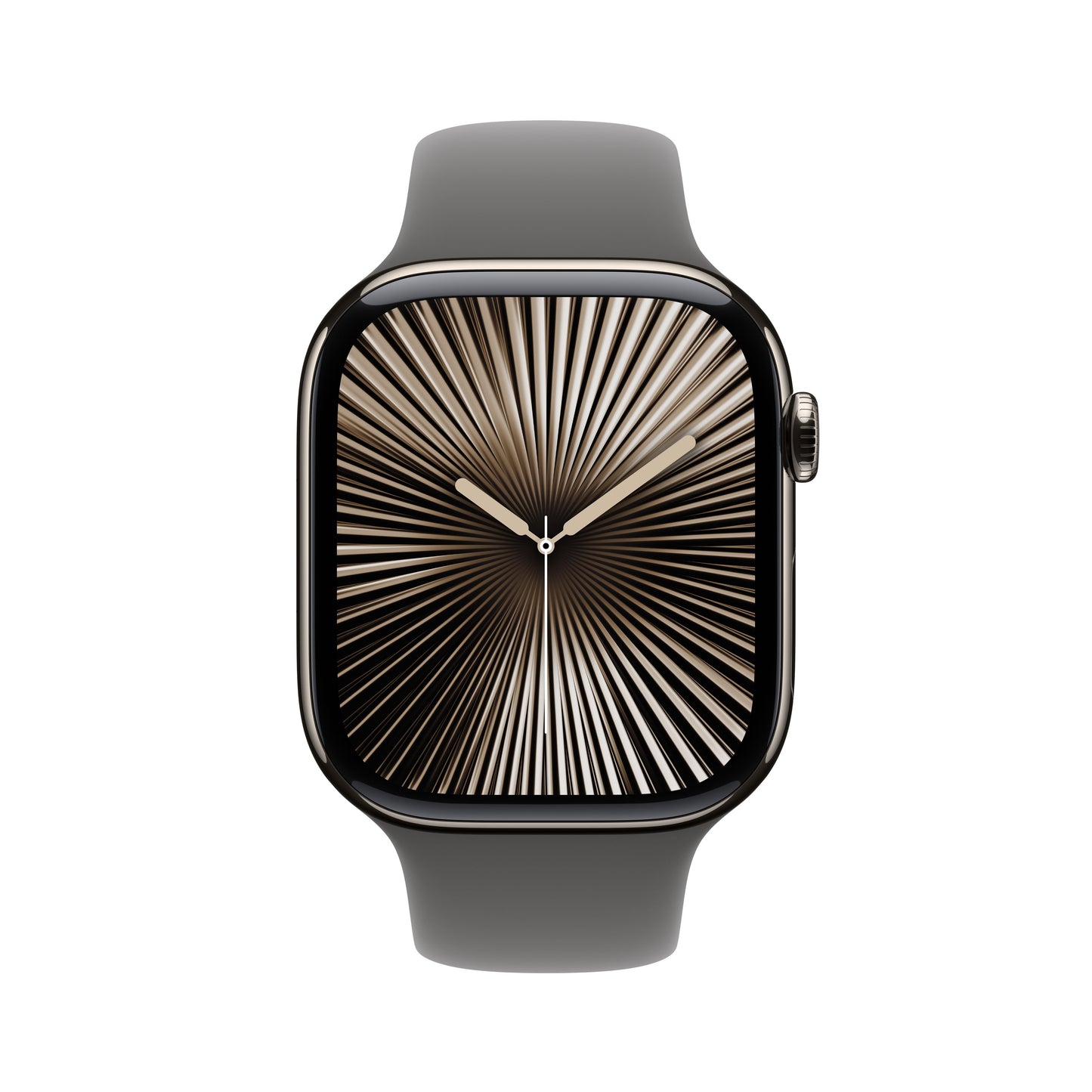 Apple Watch Series 10 GPS + Cellular, Titan natur, 46mm mit Sportarmband, steingrau - S/M