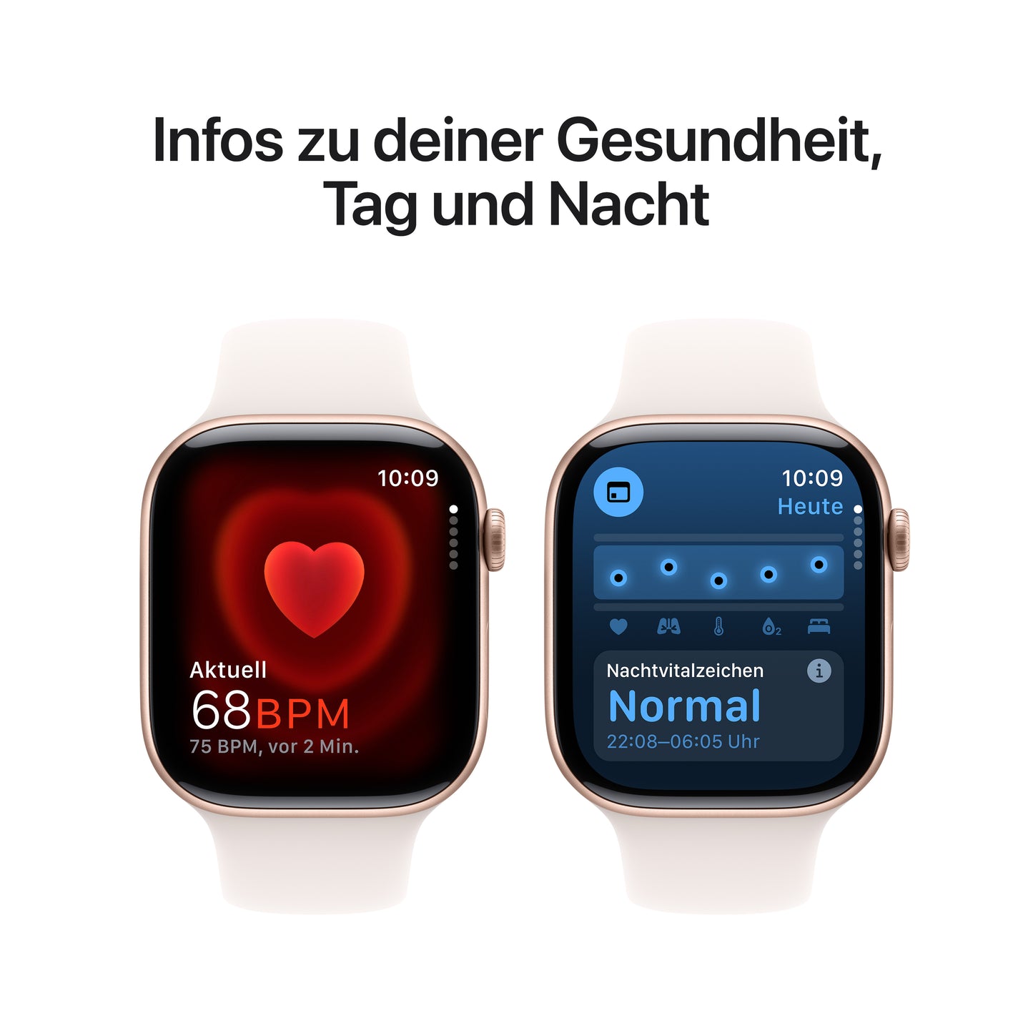 Apple Watch Series 10 GPS + Cellular, Aluminium rosé, 46mm mit Sportarmband, hellrosa - M/L