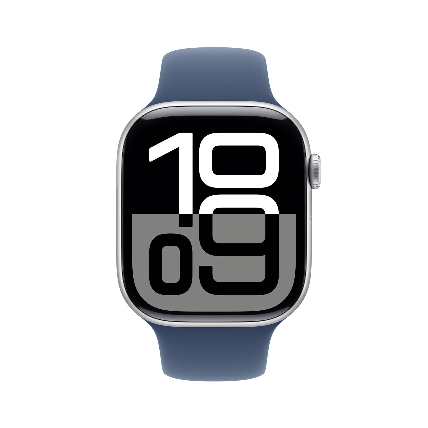 Apple Watch Series 10 GPS + Cellular, Aluminium silber, 46mm mit Sportarmband, denim - M/L