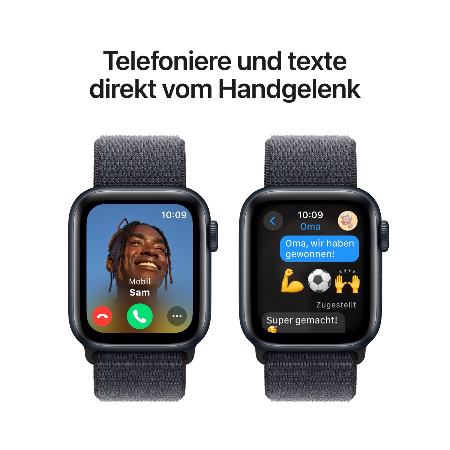 Apple Watch SE GPS, Aluminium mitternacht, 40mm mit Sport-Loop, tinte