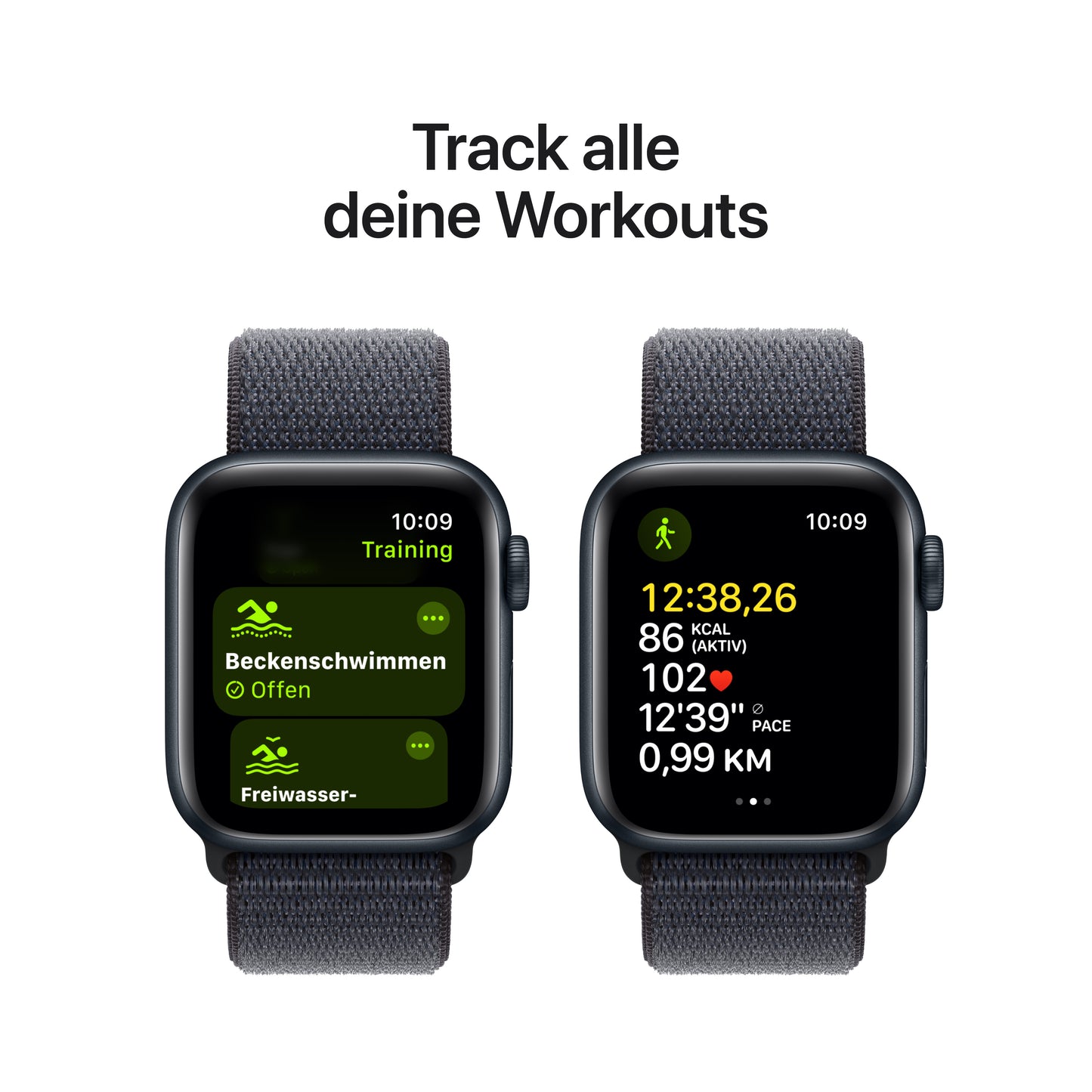 Apple Watch SE GPS, Aluminium mitternacht, 40mm mit Sport-Loop, tinte