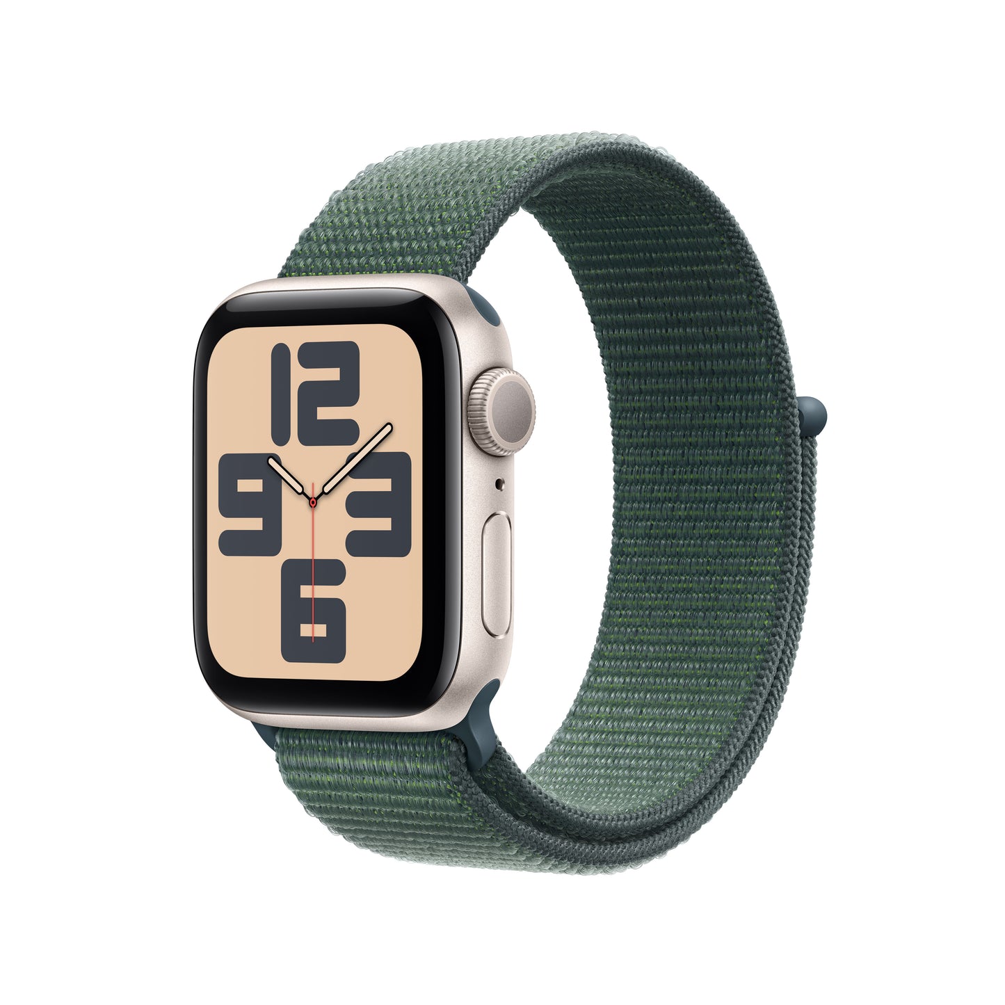 Apple Watch SE GPS, Aluminium polarstern, 40mm mit Sport-Loop, seegrün