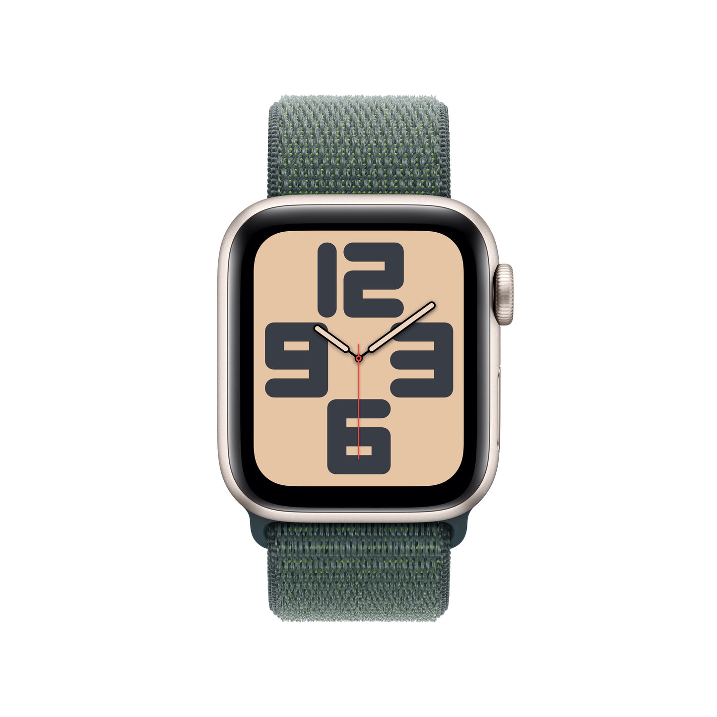 Apple Watch SE GPS, Aluminium polarstern, 40mm mit Sport-Loop, seegrün