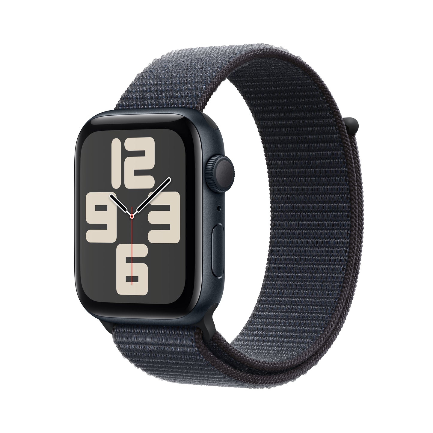 Apple Watch SE GPS, Aluminium mitternacht, 44mm mit Sport-Loop, tinte