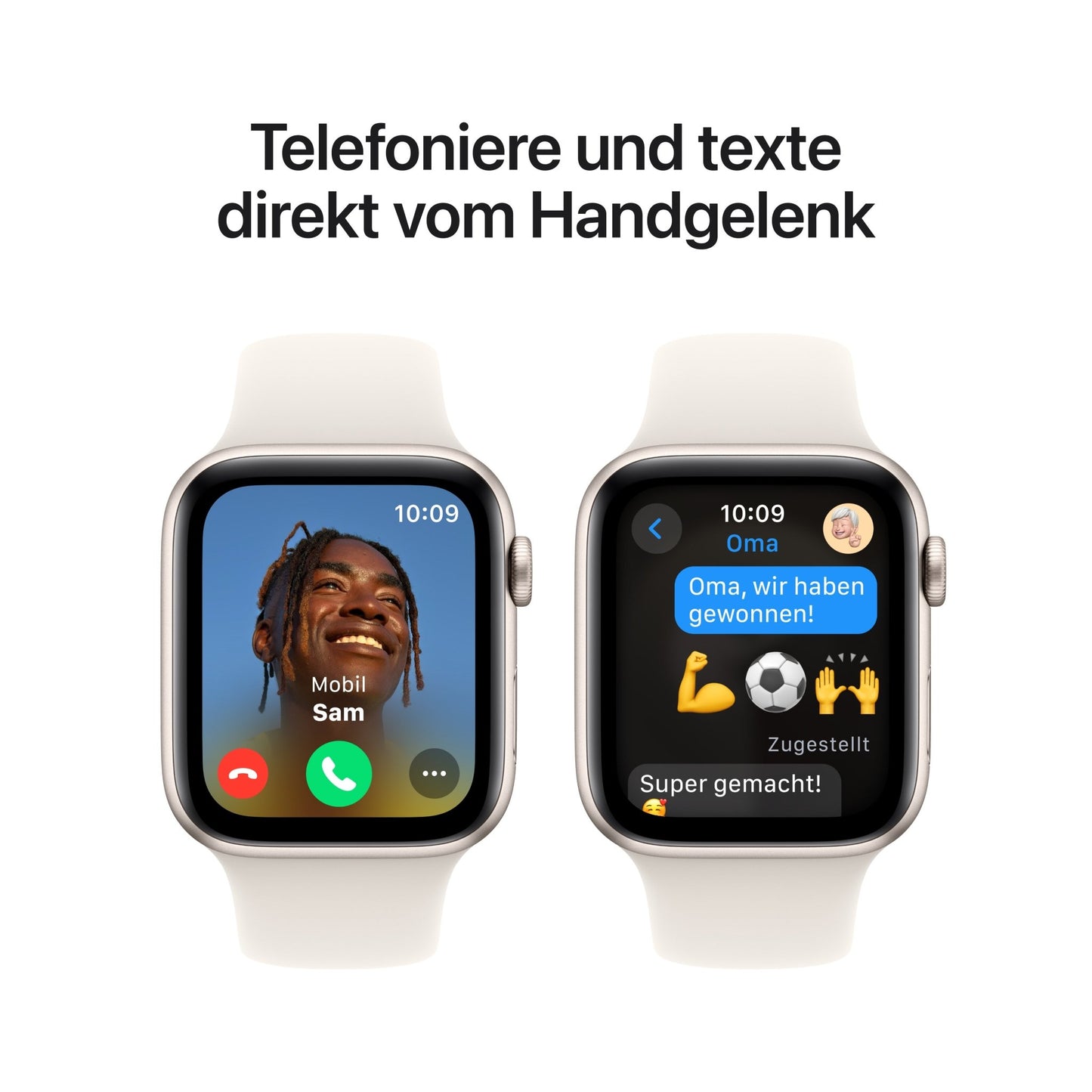 Apple Watch SE GPS, Aluminium polarstern, 44mm mit Sportarmband, polarstern - S/M
