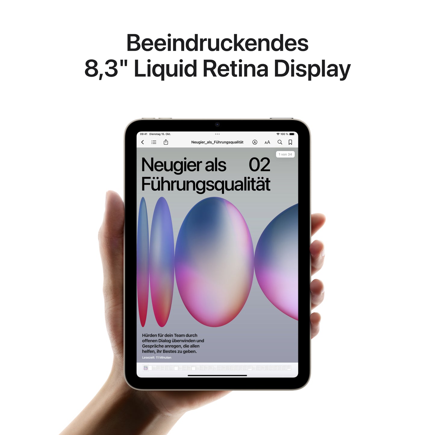 iPad mini Wi-Fi + Cellular, 512GB, blau, 8,3 Zoll (7. Gen.)