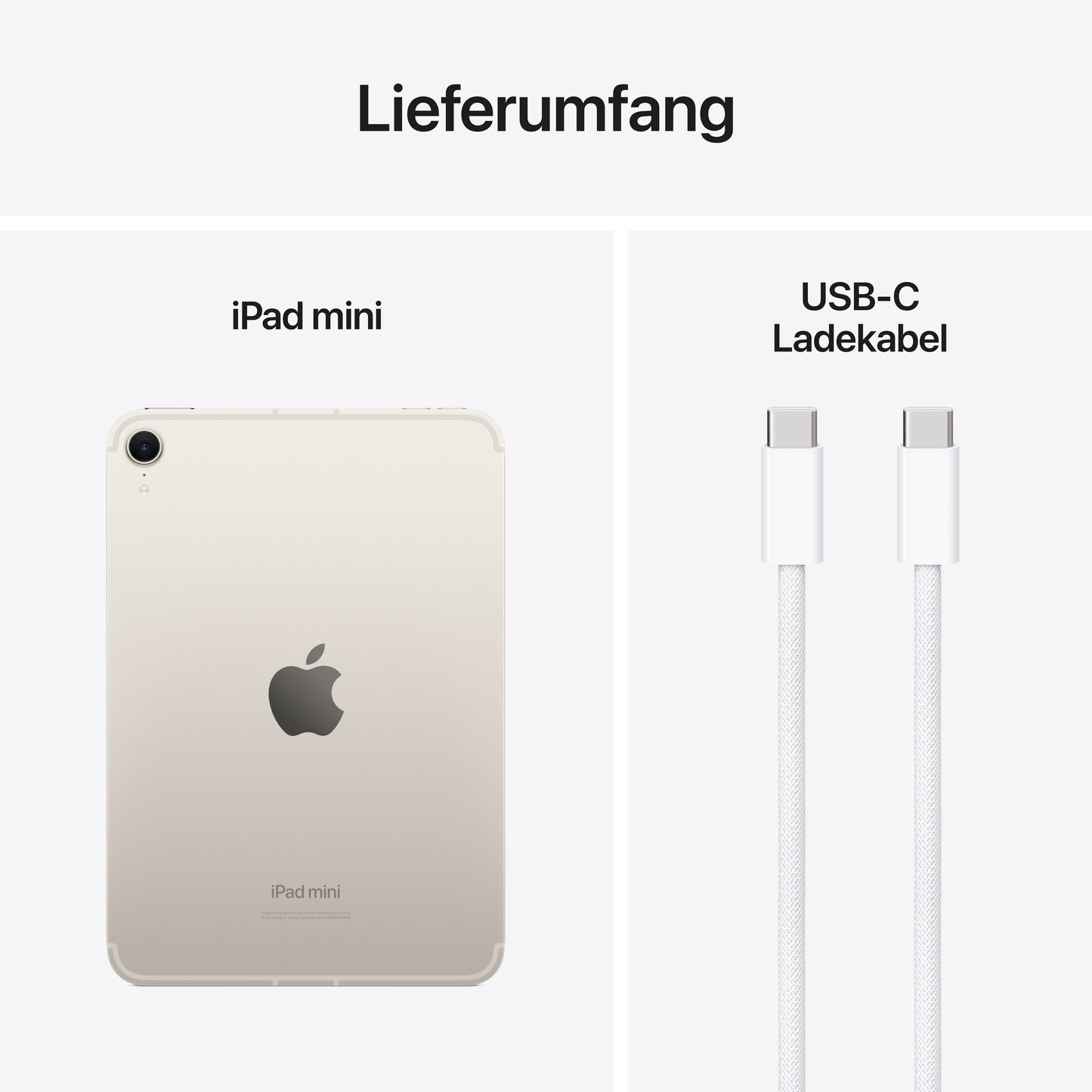 iPad mini Wi-Fi + Cellular, 128GB, polarstern, 8,3 Zoll (7. Gen.)