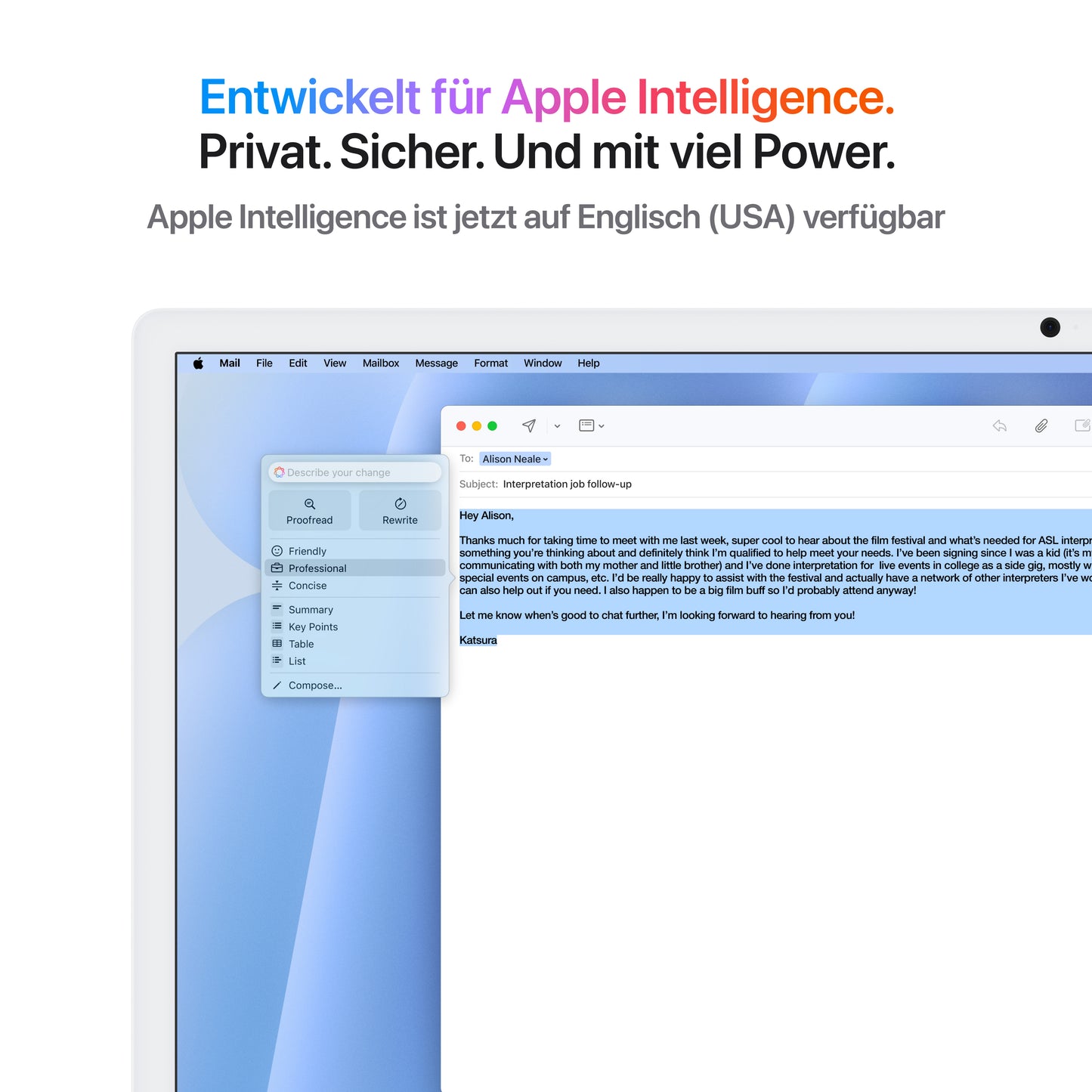 iMac 24 Zoll mit 4.5K Retina Display, M4 Chip 10-Core CPU und 10-Core GPU, 24GB, 512GB SSD, blau
