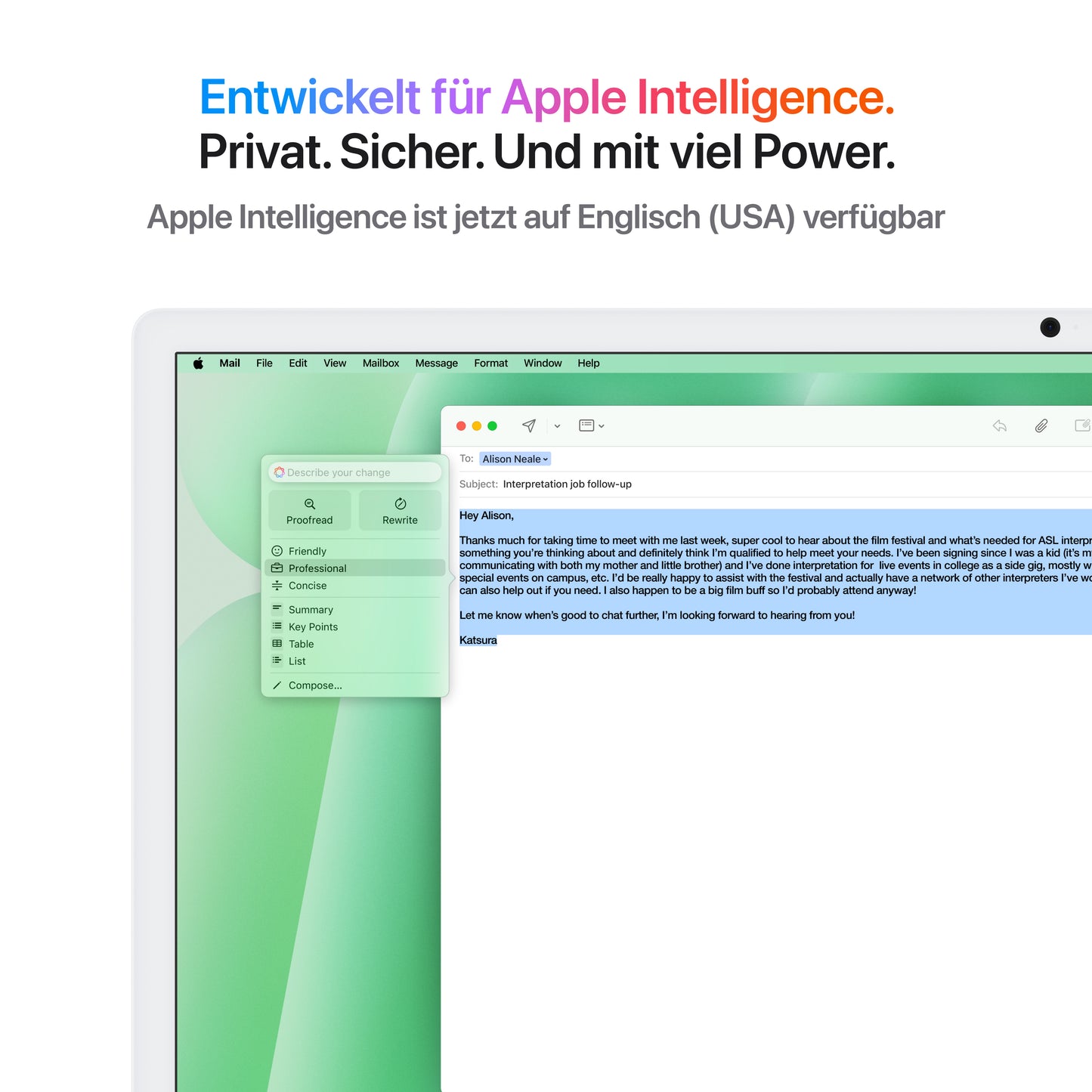iMac 24 Zoll mit 4.5K Retina Display, M4 Chip 10-Core CPU und 10-Core GPU, 24GB, 512GB SSD, grün