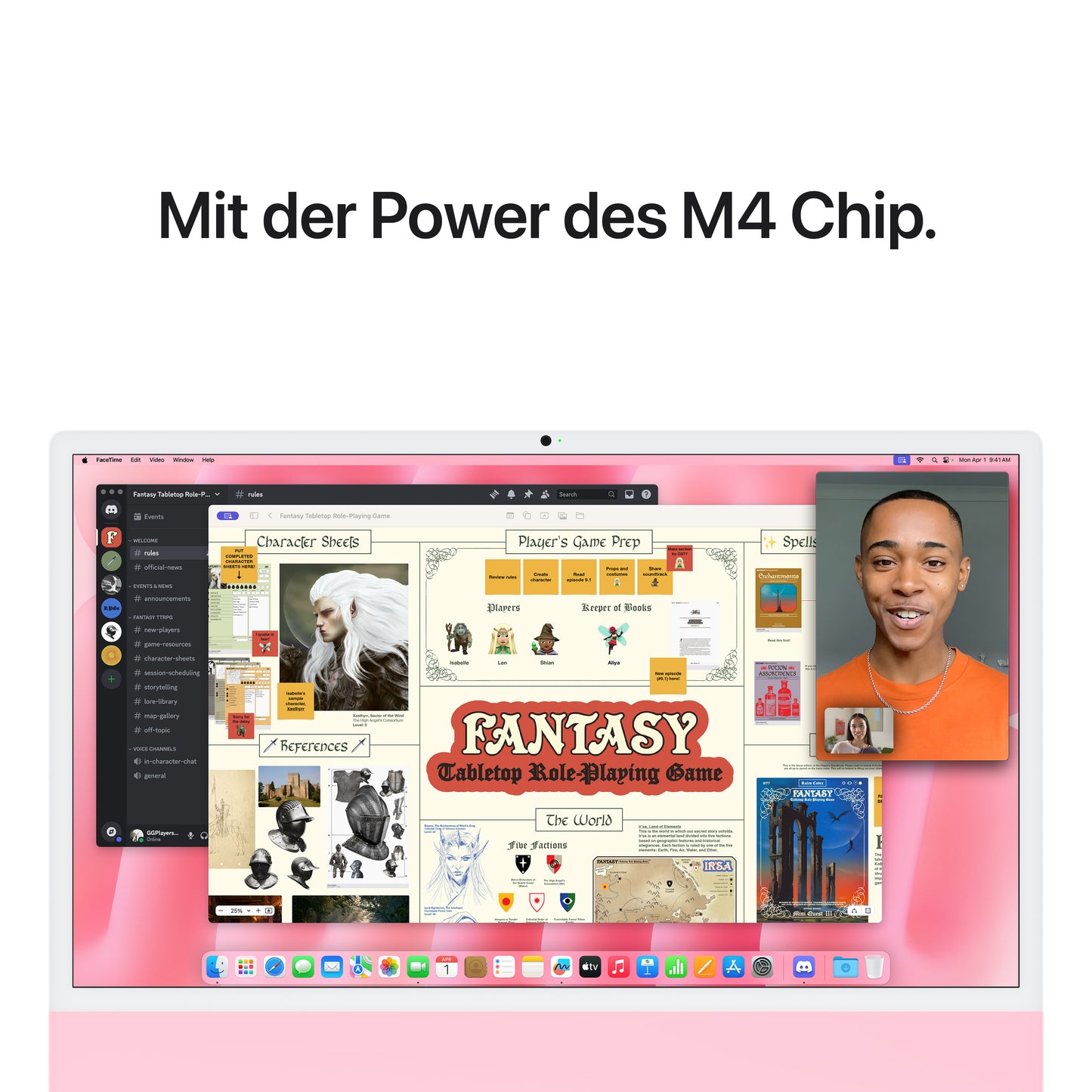 iMac 24 Zoll mit 4.5K Retina Display, M4 Chip 10-Core CPU und 10-Core GPU, 16GB, 512GB SSD, pink