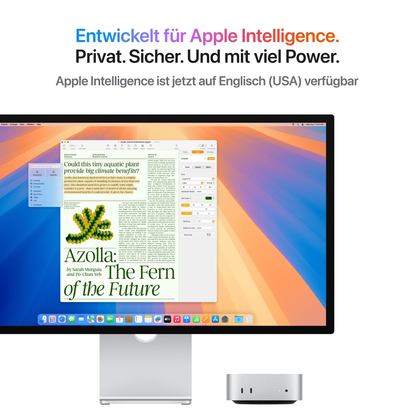 Mac Mini M4 Pro / M4 Pro Chip mit 14‑Core CPU, 20‑Core GPU, 16‑Core Neural Engine / 64 GB gemeinsamer Arbeitsspeicher / 1 TB SSD Speicher / 10 Gigabit Ethernet