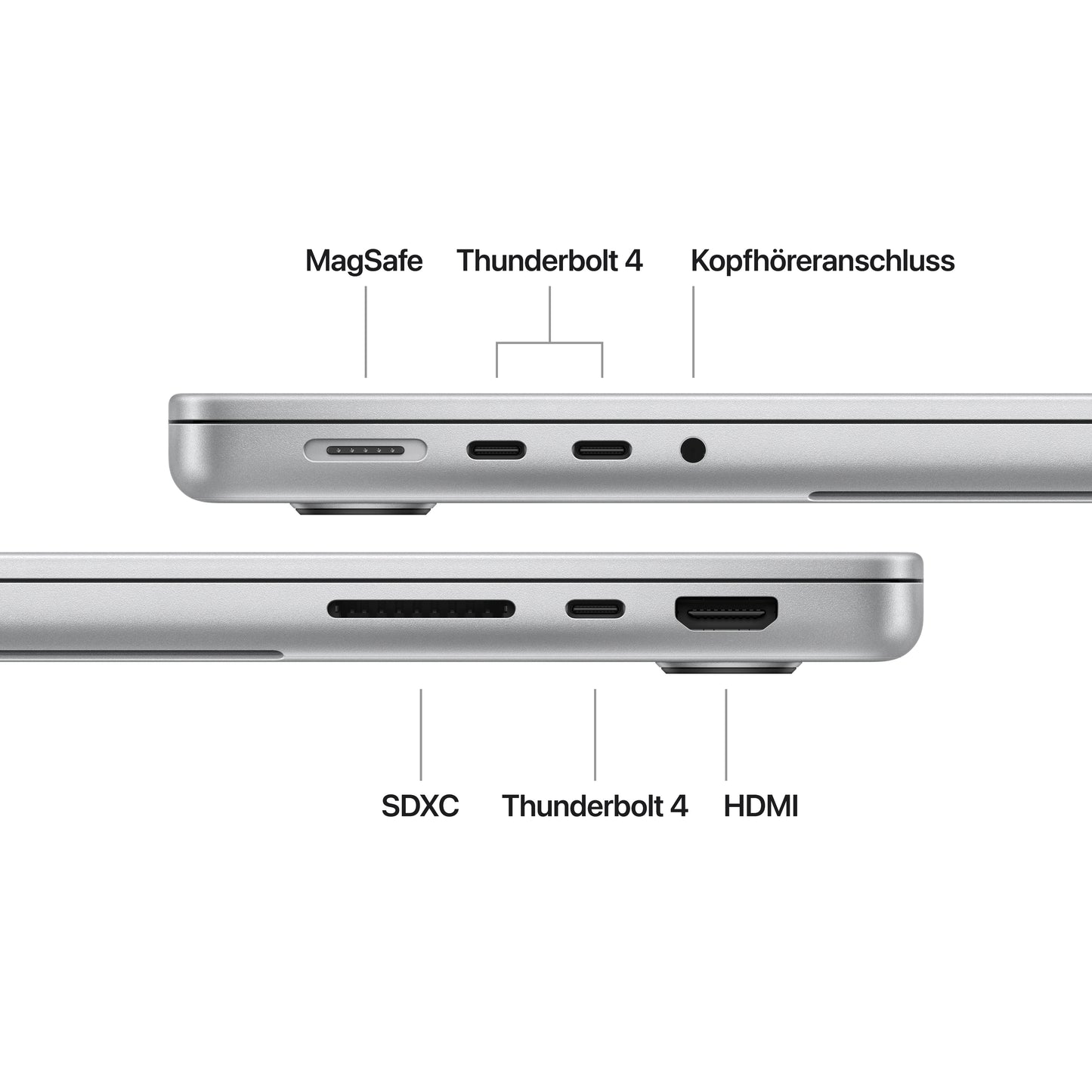 MacBook Pro 14 Zoll mit M4 Chip, 10-Core CPU und 10-Core GPU, 16GB, 1TB SSD, silber