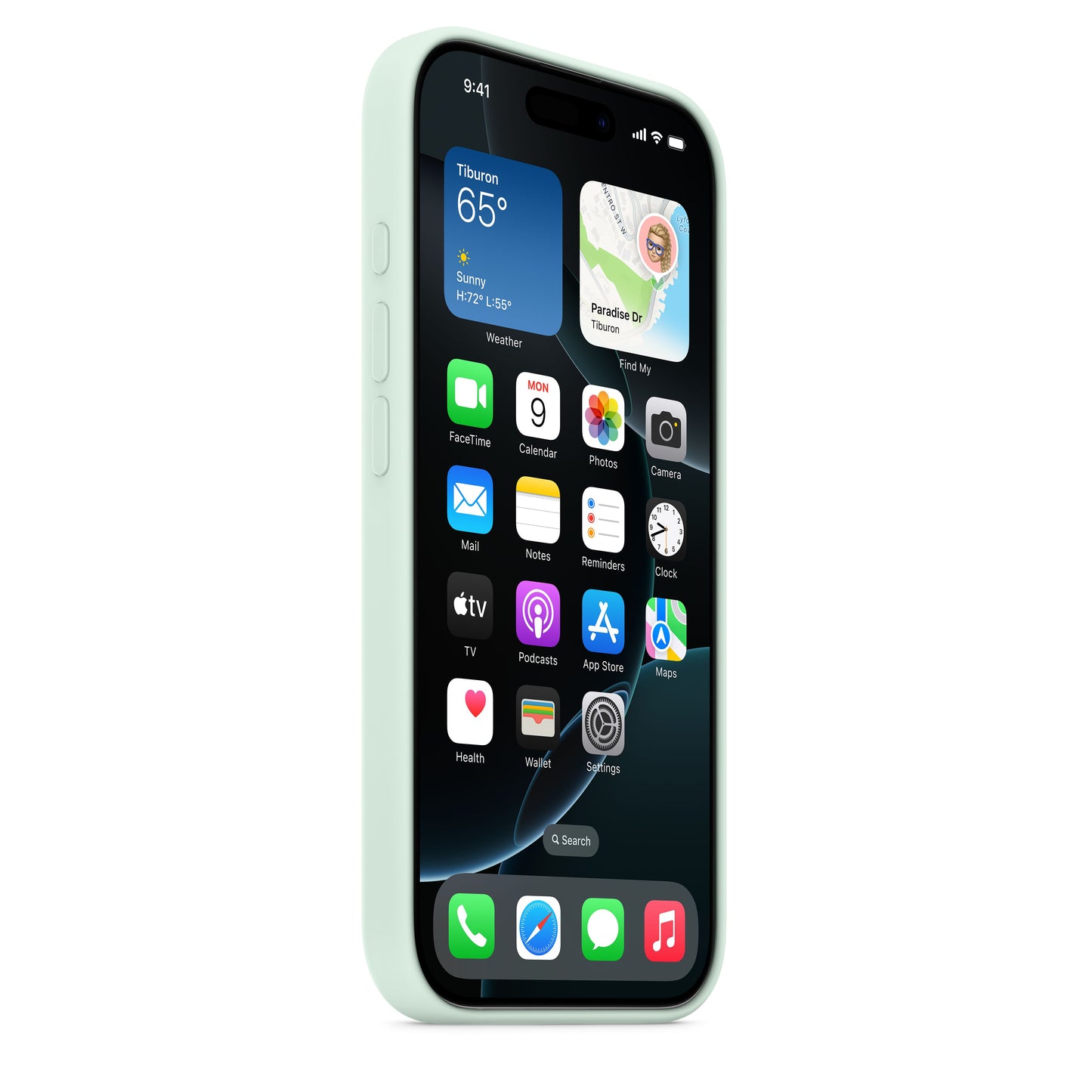 Apple iPhone 16 Pro Silikon Case mit MagSafe, aquamarin