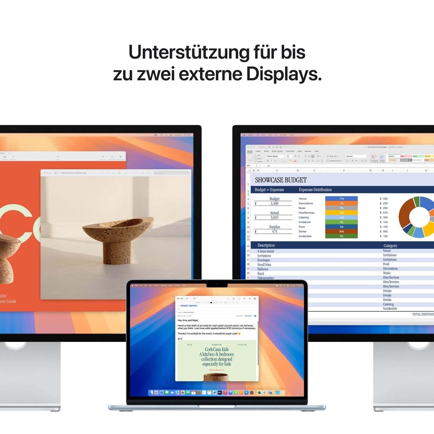 MacBook Air 13 Zoll mit M4 Chip, 10-Core CPU und 10-Core GPU, 16GB, 512GB SSD, polarstern