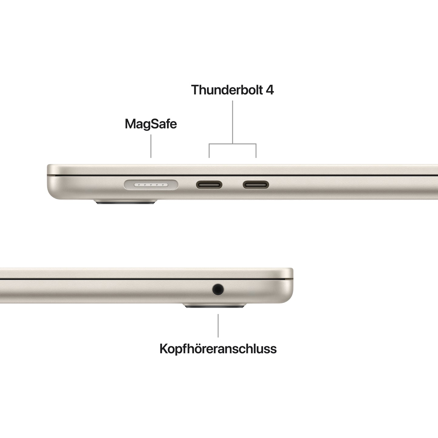 MacBook Air 15 Zoll mit M4 Chip, 10-Core CPU und 10-Core GPU, 24GB, 512GB SSD, polarstern
