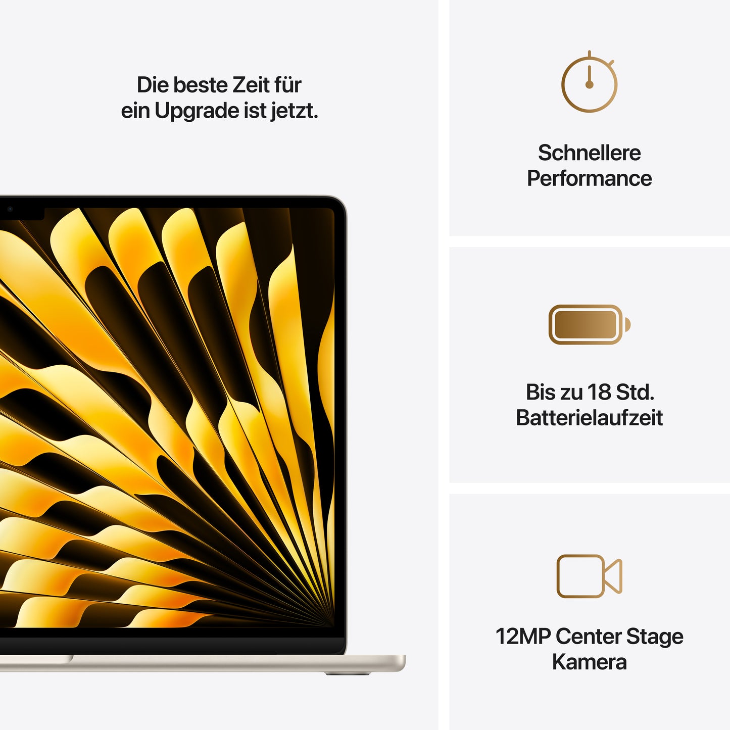 MacBook Air 15 Zoll mit M4 Chip, 10-Core CPU und 10-Core GPU, 24GB, 512GB SSD, polarstern