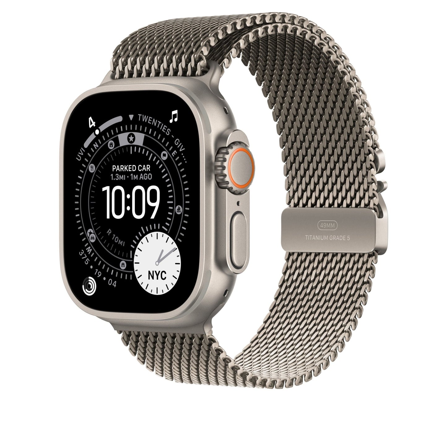 49mm Natürliches Titan Milanaise Loop - Small