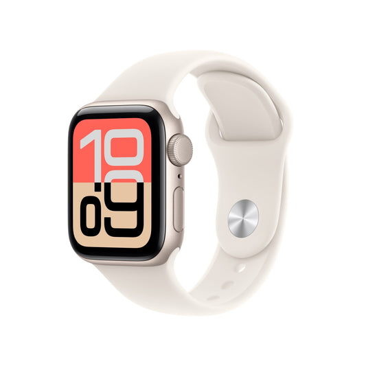 Apple Watch SE 3 GPS 40mm Sternenlicht Aluminium Case mit Sternenlicht Sportarmband - S/M