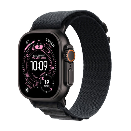 Apple Watch Ultra 3 GPS + Cellular 49mm Schwarzes Titan Case mit Schwarzem Alpine Loop - Medium