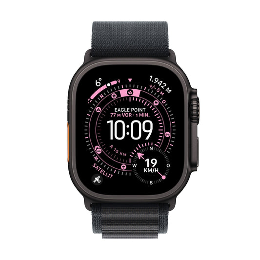Apple Watch Ultra 3 GPS + Cellular 49mm Schwarzes Titan Case mit Schwarzem Alpine Loop - Large