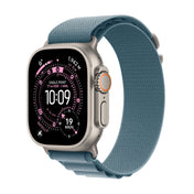 Apple Watch Ultra 3 GPS + Cellular 49mm Natürliches Titan Case mit Hellblau Alpine Loop - Medium