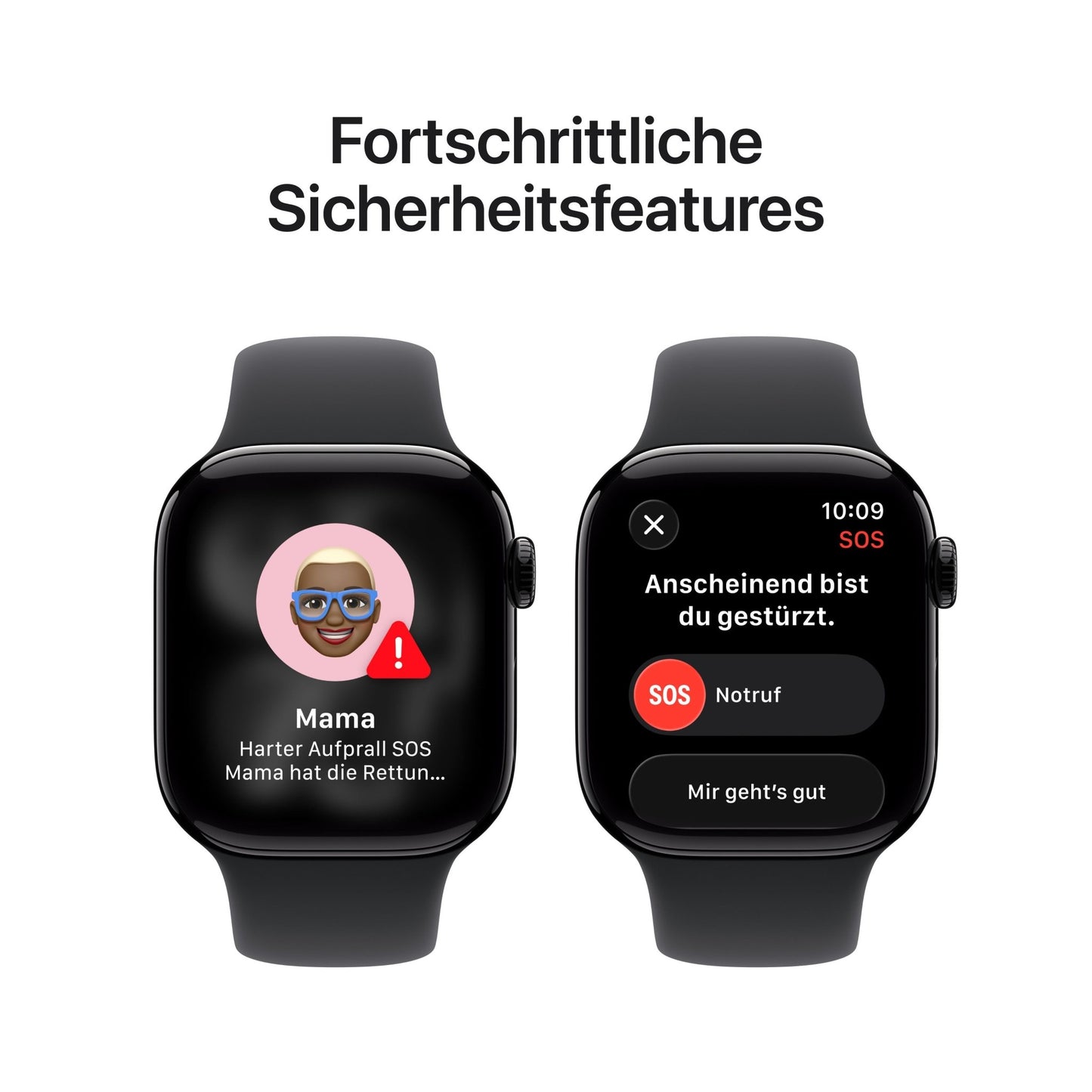 Apple Watch Series 11 GPS 42mm Jet Black Aluminium Case mit Schwarzem Sportarmband - S/M