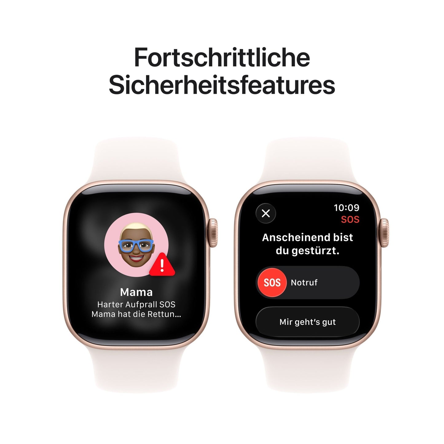 Apple Watch Series 11 GPS 42mm Roségold Aluminium Case mit Hellrosa Sportarmband - M/L