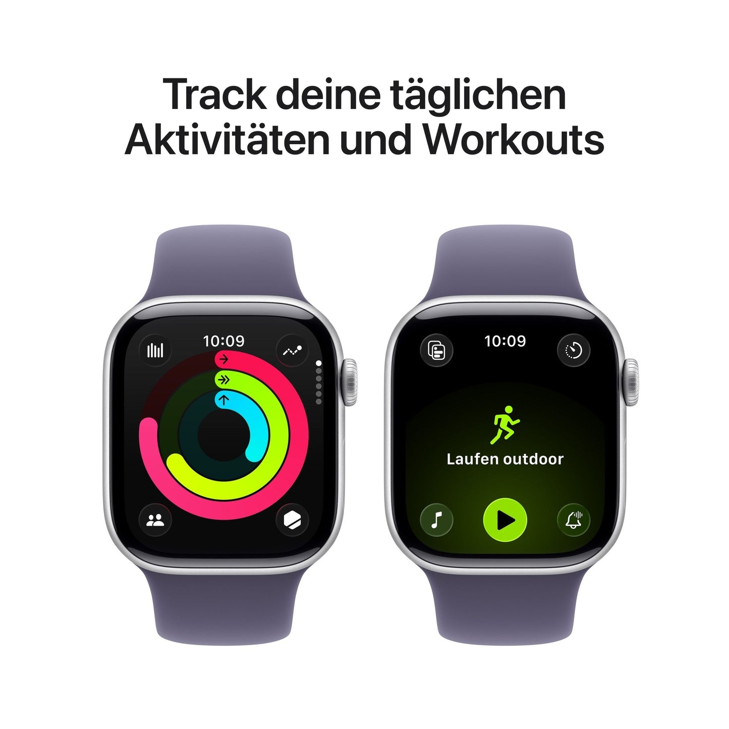 Apple Watch Series 11 GPS 42mm Silber Aluminium Case mit Purpurne Nebel Sportarmband - M/L
