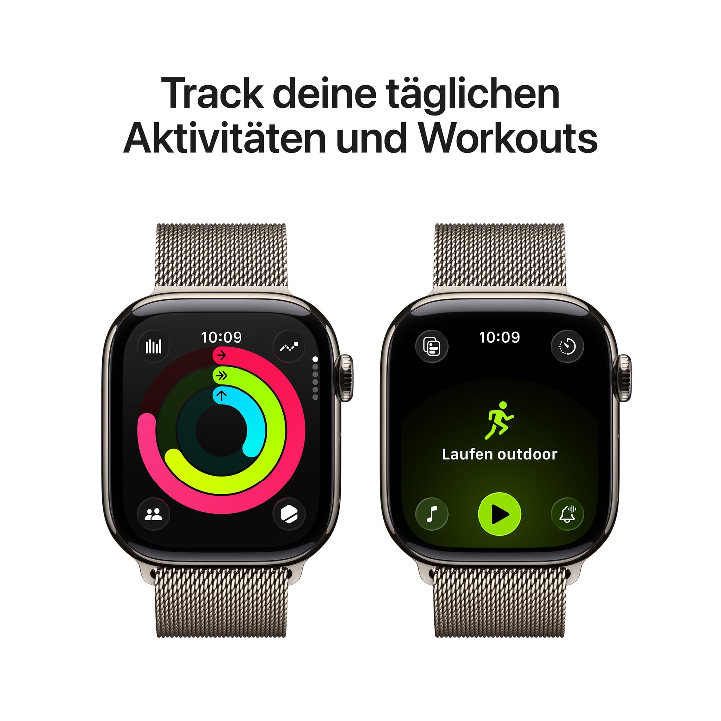 Apple Watch Series 11 GPS + Cellular 42mm Natürliches Titan Case mit Natürlichem Milanaise Loop
