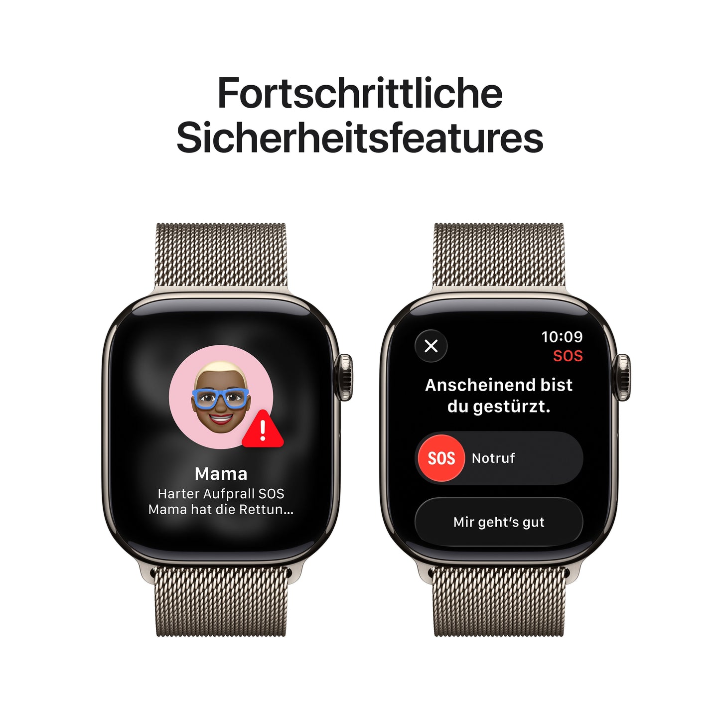 Apple Watch Series 11 GPS + Cellular 42mm Natürliches Titan Case mit Natürlichem Milanaise Loop