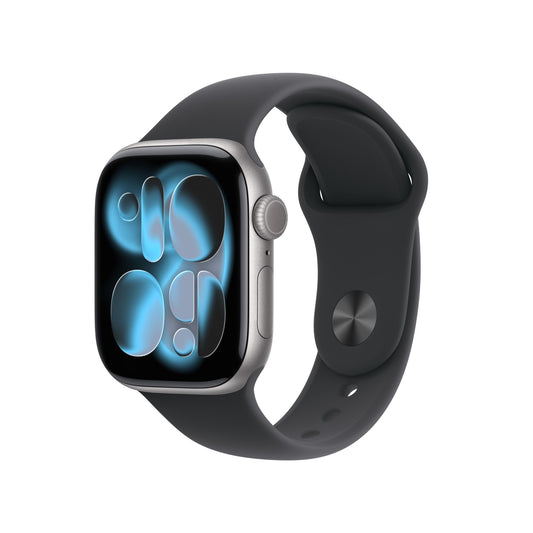 Apple Watch Series 11 GPS + Cellular 42mm Space Grey Aluminium Case mit Schwarzem Sportarmband - M/L